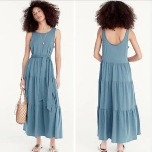 J. Crew Broken-in jersey tie-waist tiered maxi dress